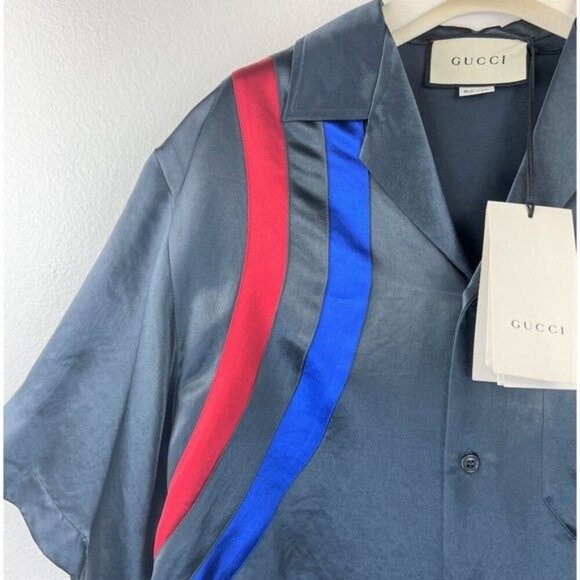 NWT Gucci 'Gucci Band' bowling shirt Size 44 - Picture 8 of 15